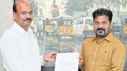 B Shivadhar Reddy receives appointment order from Chief Minister A Revanth Reddy