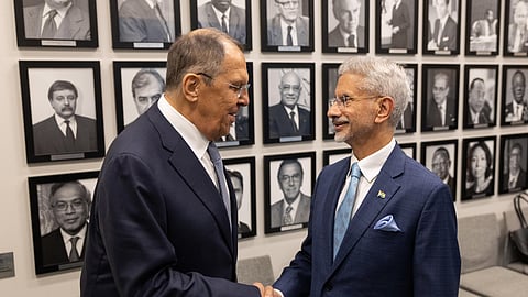 External Affairs Minister S. Jaishankar with Russian Foreign Minister Sergey Lavrov.