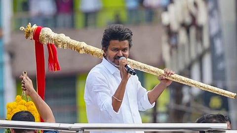 Tamilaga Vettri Kazhagam (TVK) president and actor Vijay.