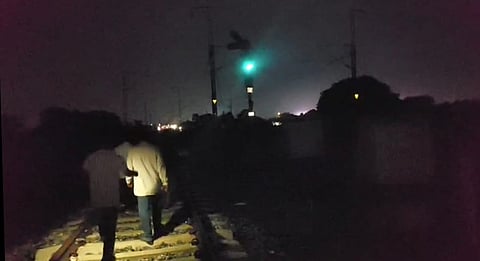 Railway officials conducting spot verification after the train
overshoots signal at Soro station.