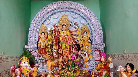 The idol of Goddess Durga at Ramanagar of Kendrapara district.