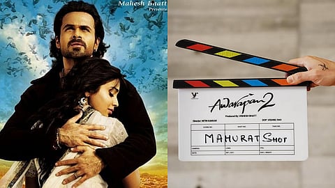 A poster from Awarapan (left) and a clapboard from Awarapan 2