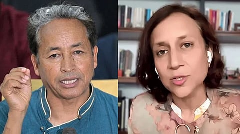 (L-R) Ladakh activist Sonam Wangchuk and his wife Gitanjali J Angmo.