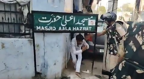 Visuals on social media and TV news channels showed locals clashing with the police, armed with batons.