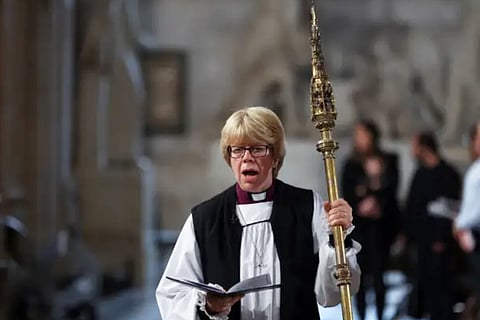 File | The Bishop of London, Sarah Mullally attends a Service of Prayer and Reflection for Britain's Queen Elizabeth II in London on September 9, 2022,