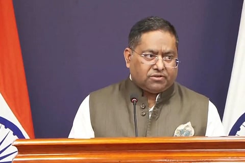 MEA Official Spokesperson Randhir Jaiswal during an official briefing