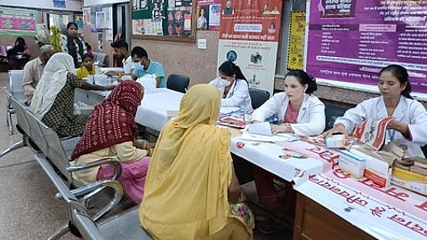 Women being screened for Swasth Nari drive.