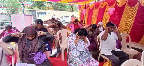 Patients attending a session at AYUSH facility in MGMGH.