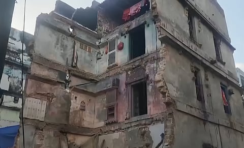 An 80-year-old old three-storey dilapidated building collapsed in Veraval city of Gujarat's Gir Somnath district on Monday.