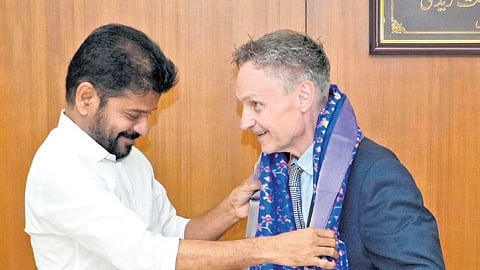 Pharma giants Eli Lilly & Company delegation headed by its president Patrik Jonsson meets chief minister A Revanth Reddy in Hyderabad