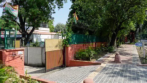 A view of the Type-VII bungalow allotted to Aam Aadmi Party national convenor Arvind Kejriwal, in Lodhi Estate, New Delhi, Tuesday, Oct. 7, 2025.