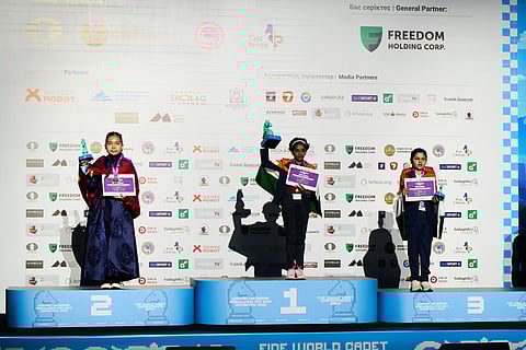 A little girl's checkmates