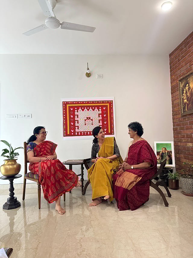 (From left) Smitha Tumuluru, Namrata Cavale and Geetha Bhat, curators of the book