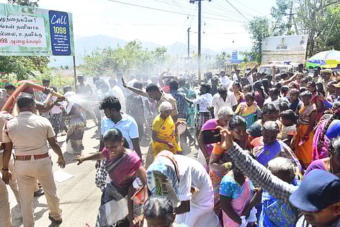 Over 100 people, including 55 women, were detained for staging the protest.