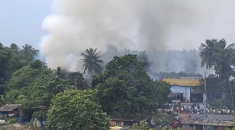 Six killed and several injured in an explosion at Sri Ganapathi Grand Fireworks in Konaseema.