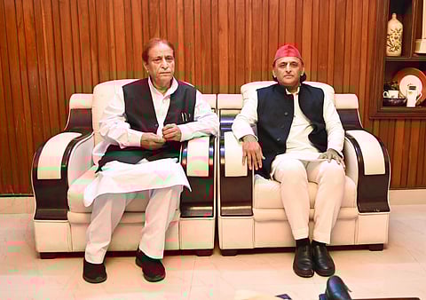 “How can one describe the tale of that meeting, where only emotions spoke in silence?” : Akhilesh Yadav on meeting Azam Khan in a post on X.