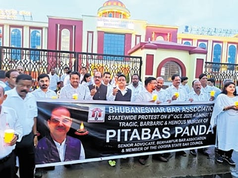 Lawyers take out a candlelight march in the capital city on Wednesday