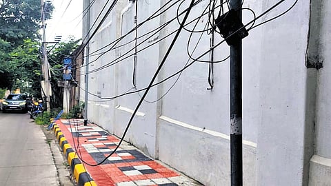 Officials say most of these wires belong to private operators who often leave old or disconnected lines unattended after road works.