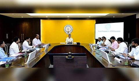 CM Nara Chandrababu Naidu during the State Investment Promotion Board (SIPB) meeting on Wednesday.
