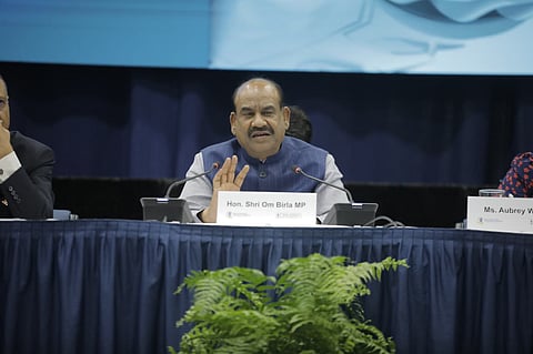 Om Birla at a workshop on the topic ‘Leveraging Technology: Enhancing Democracy through Digital Transformations and Tackling the Digital Divide’ at the 68th Commonwealth Parliamentary Association (CPA) Conference in Barbados.