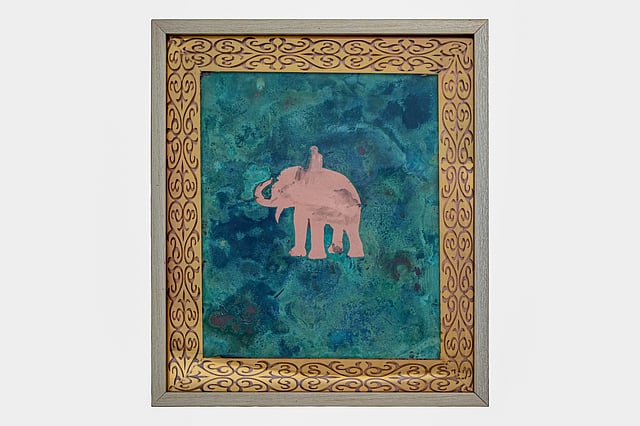 'Miniature - VII', patina on copper with gold