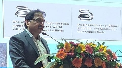 President and business head of metals and minerals of Hindalco Kailash Pandey speaking at the event