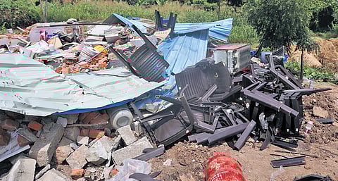 Illegally occupied structures near Basavatarakam Indo American Cancer Hospital & Research Institute in Hyderabad were demolished by HYDRAA officials on Friday.