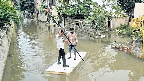 Flooding at Sai Layout last year.