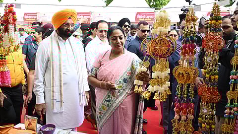 Delhi CM Rekha Gupta and Environment Minister Manjinder Singh Sirsa attended Swadeshi Utsav - Delhi Ka Gaurav, an exhibition and sale of products by indigenous entrepreneurs.