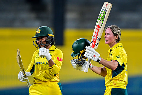 Australia's Beth Mooney (R) and Alana King — both from the middle and lower middle order scored the majority of runs for Australia against Pakistan