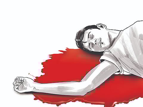 The accused, identified as Hridhik, allegedly attacked his father, Vinayanandan, with a knife after the latter refused to give him the money.