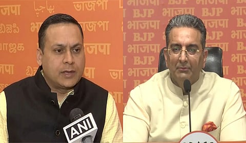 BJP co-incharge for West Bengal Amit Malviya (L) and BJP national spokesperson Gaurav Bhatia.