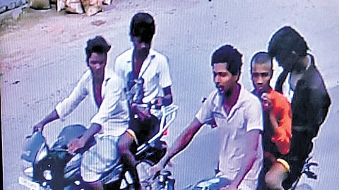 CCTV footage of the gang involved in petrol bomb attacks on Sunday