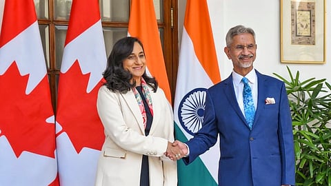 External Affairs Minister S. Jaishankar with Canada Minister of Foreign Affairs Anita Anand during a meeting, in New Delhi.