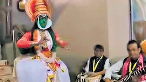 A video grab of the ‘kathakali’ performance organised by the MEA in Mumbai