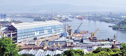 A view of Hindustan Shipyard Limited in Visakhapatnam.