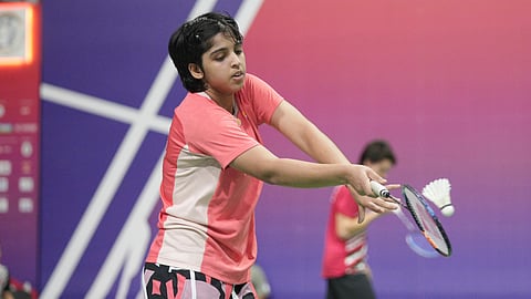Tanvi Sharma during her Round of 64 match at BWF World Junior Championships