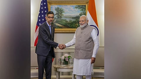 Google CEO Sundar Pichai on Tuesday met with Prime Minister Narendra Modi.