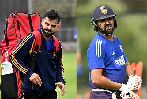 Virat Kohli (L) and Rohit Sharma