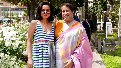 Tillotama Shome and Guneet Monga at the Cannes film festival 2025.