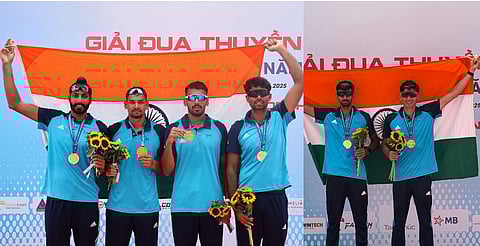Indian rowers who won two gold medals at the 2025 Asian Championships