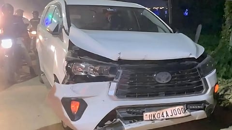 While the front of his car sustained visible damage, Rawat reported only minor injuries.