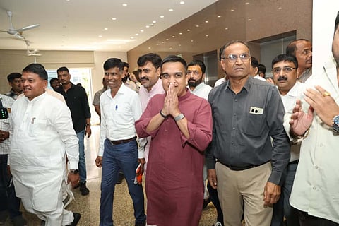 Gujarat Deputy Chief Minister Harsh Sanghvi took charge of the Home Ministry on Saturday (Photo | Special arrangement)