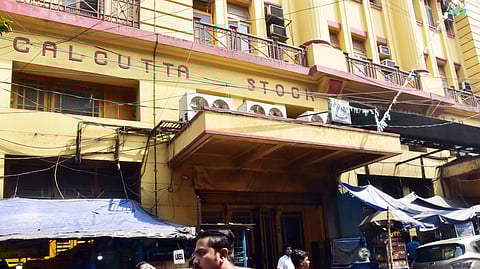 A view of the Calcutta Stock Exchange building in Kolkata.