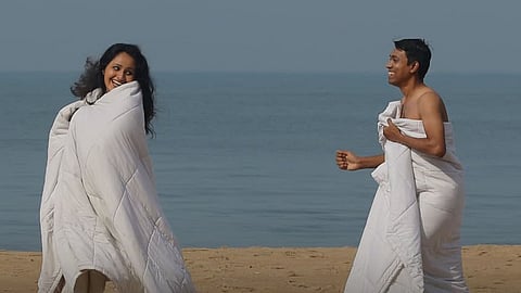 Anna Prasad (L) and Althaf Salim (R) in the poster of Innocent