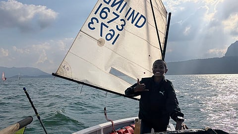 Aldrin Antony on his sail boat