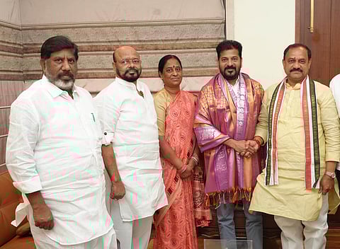 Endoments minister Konda surekha along with her Husband Konda Murali met CM Revanth Reddy on Monday.