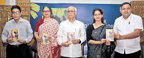 Shubha Sarma with the guests at the book discussion event.
