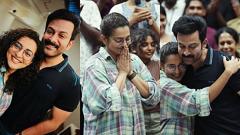 Parvathy Thiruvothu (L) and Prithviraj Sukumaran (R) from the sets of Nissam Basheer's i, Nobody