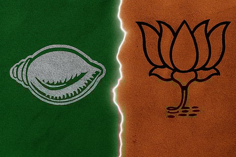 BJD-BJP logos used for representative purposes only.